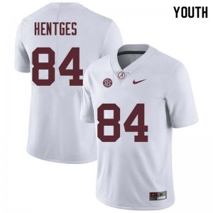 NCAA Youth Alabama Crimson Tide #84 Hale Hentges Stitched College Nike Authentic White Football Jersey QC17V01ZO